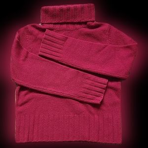 J.Crew Womens Wool Roll Neck Sweater in Magenta Size Petite Small